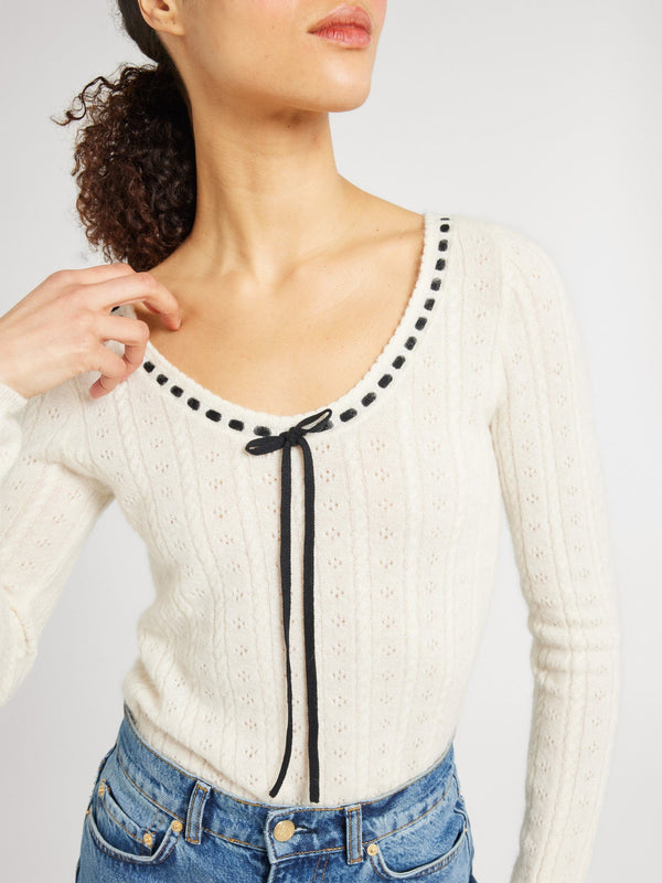 Margaret Pullover in Ivory — view 2