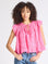 MILLE Clothing Maria Top in Carmine Lace & Embroidery