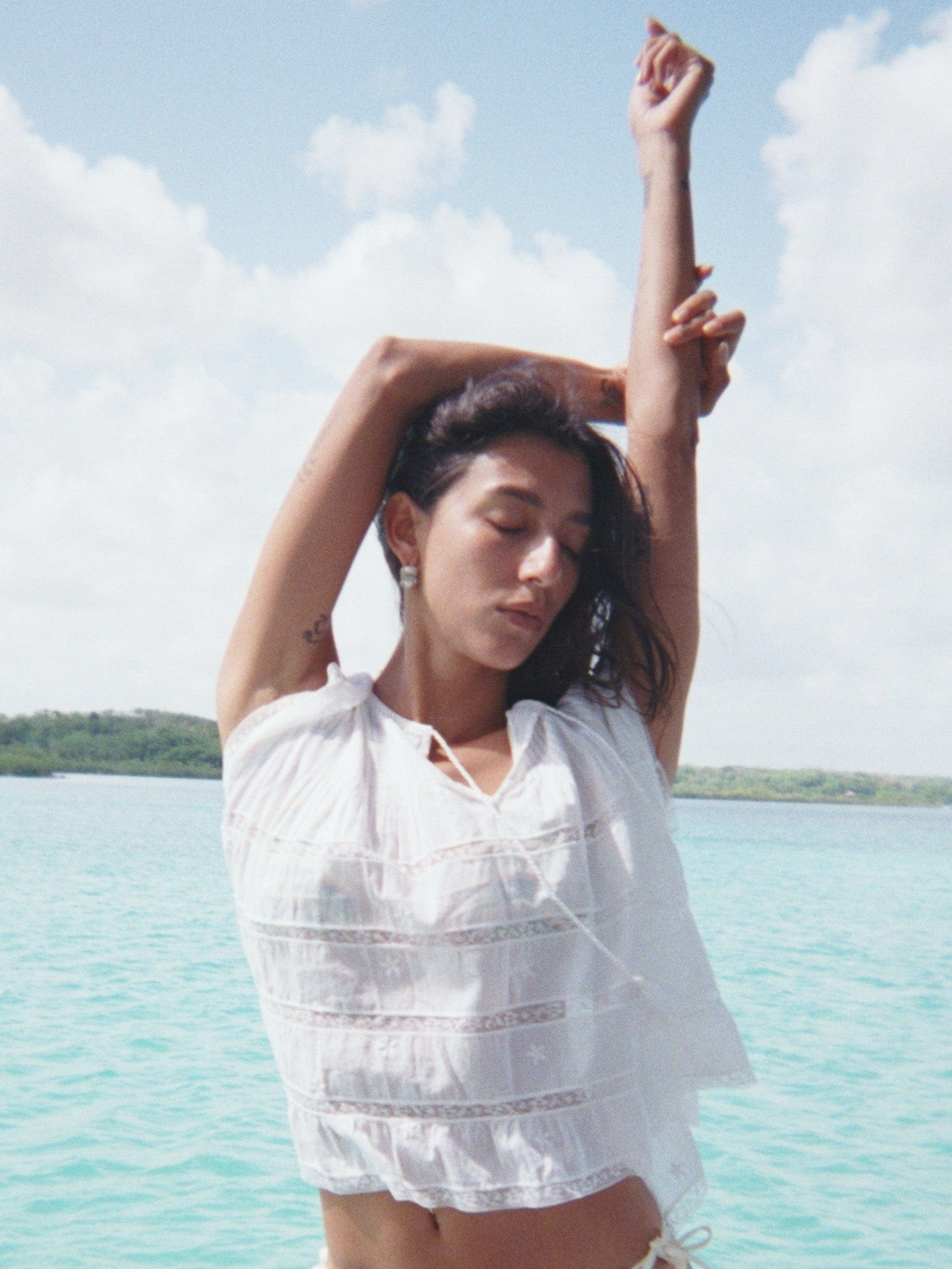 MILLE Clothing Maria Top in White Lace & Embroidery