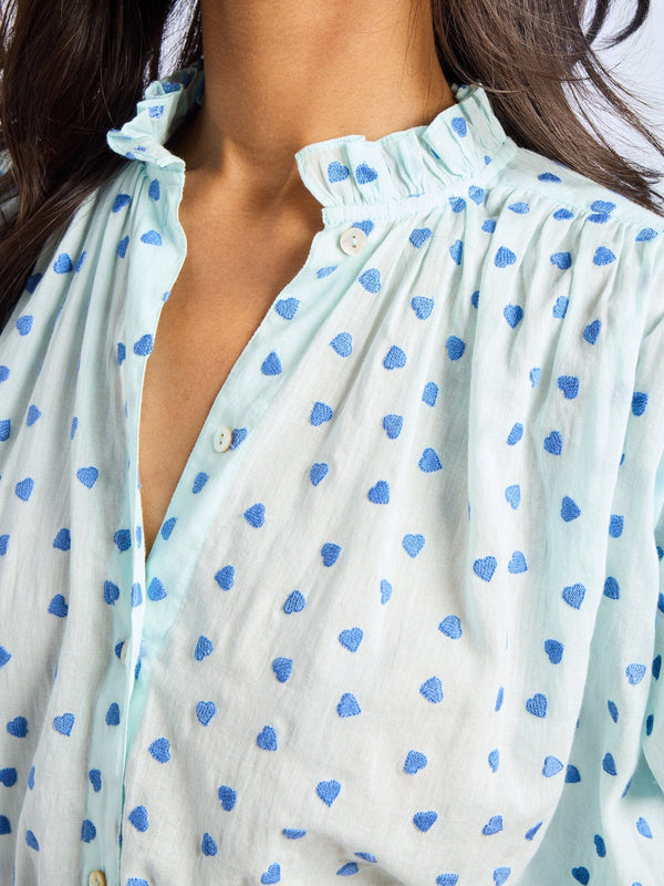 Marnie Top in Blue Hearts — view 4