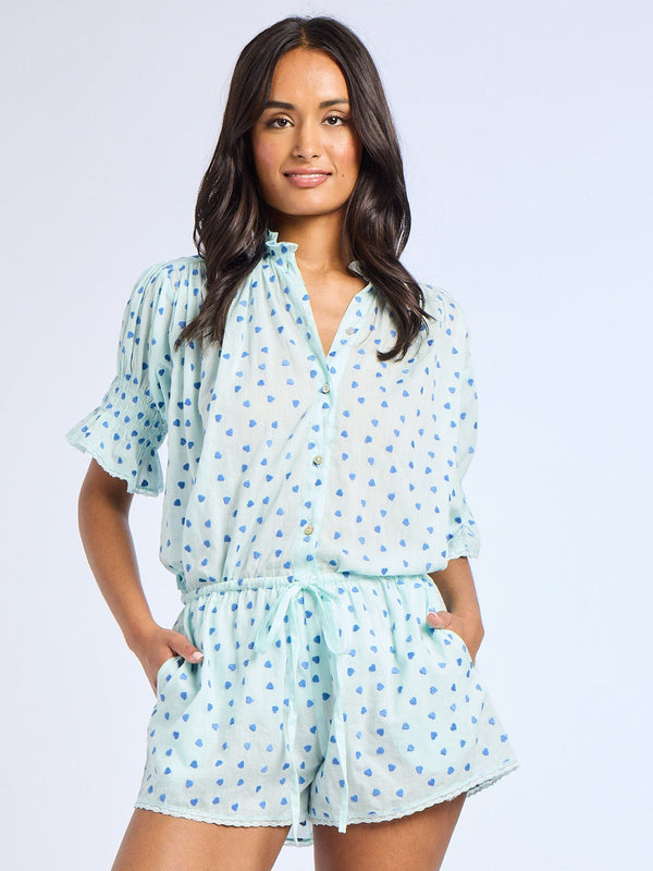 Marnie Top in Blue Hearts — view 2