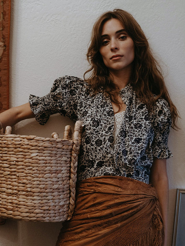 Marnie Top in Indigo Floral — view 11
