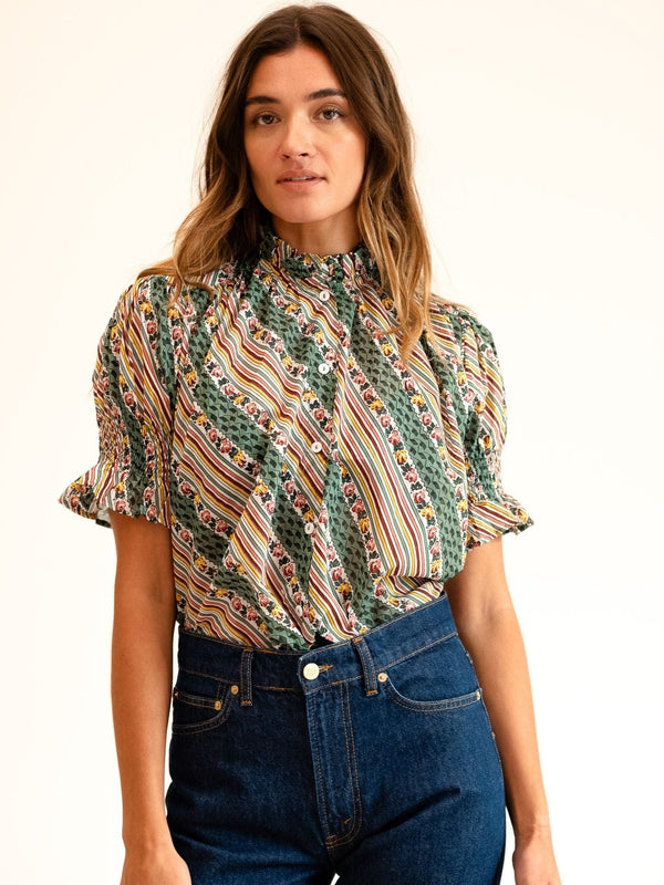 Marnie Top in Rose Stripe — view 7