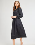 MILLE Clothing Marta Dress in Black Poplin