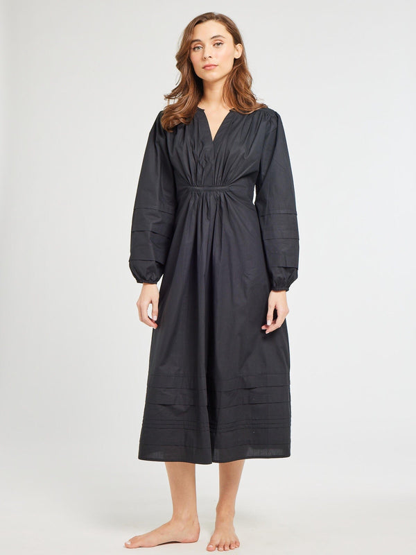 Marta Dress in Black Poplin — view 5