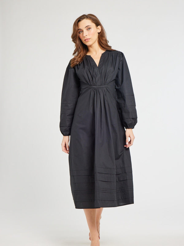 Marta Dress in Black Poplin — view 3