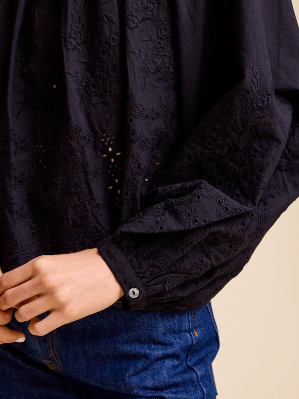 Maureen Top in Black Eyelet — view 8