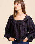 MILLE Clothing Maureen Top in Black Eyelet