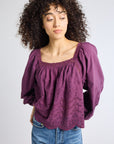 MILLE Clothing Maureen Top in Plum Eyelet