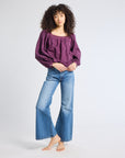 MILLE Clothing Maureen Top in Plum Eyelet
