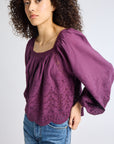 MILLE Clothing Maureen Top in Plum Eyelet