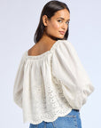 MILLE Clothing Maureen Top in White Eyelet