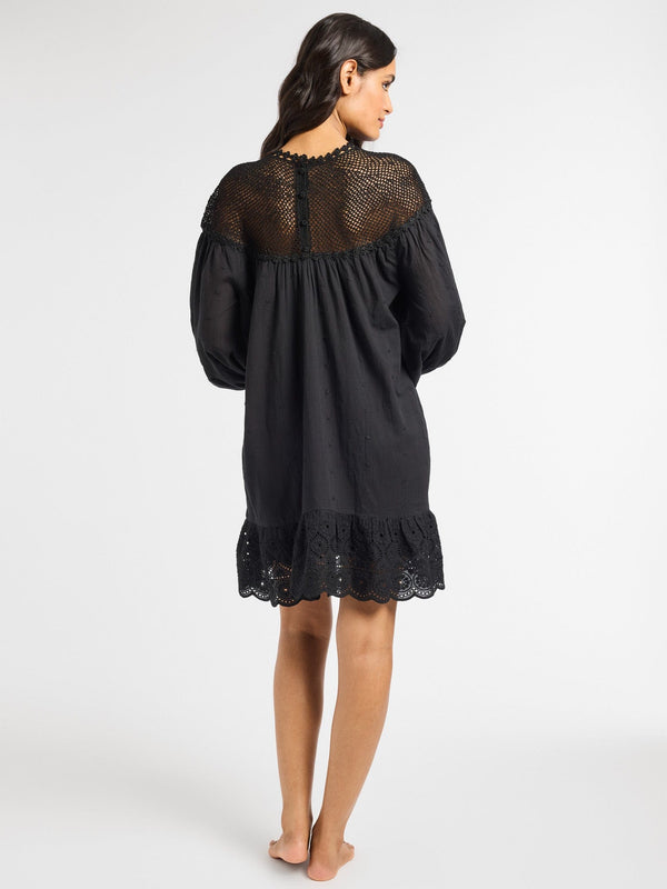 Mirella Crochet Dress in Black — view 5