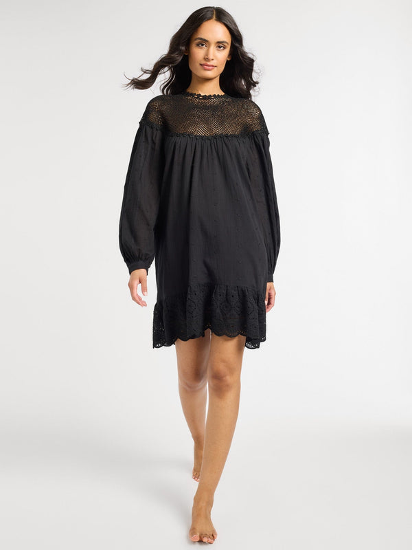 Mirella Crochet Dress in Black — view 2