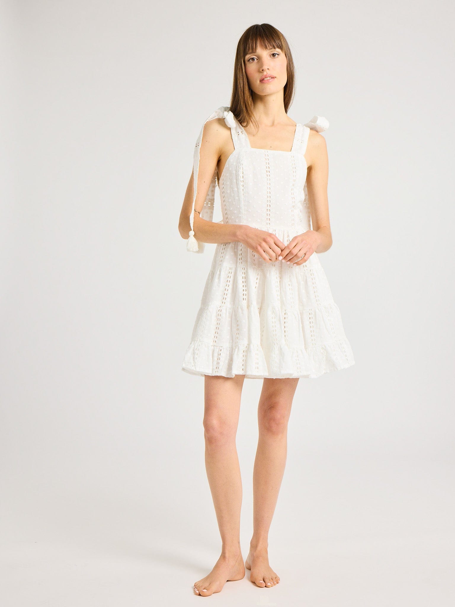 Molly Dress in White Eyelet MILLE Molly Dress in White Eyelet MILLE