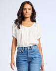 MILLE Clothing Naomi Top in Blue Flora