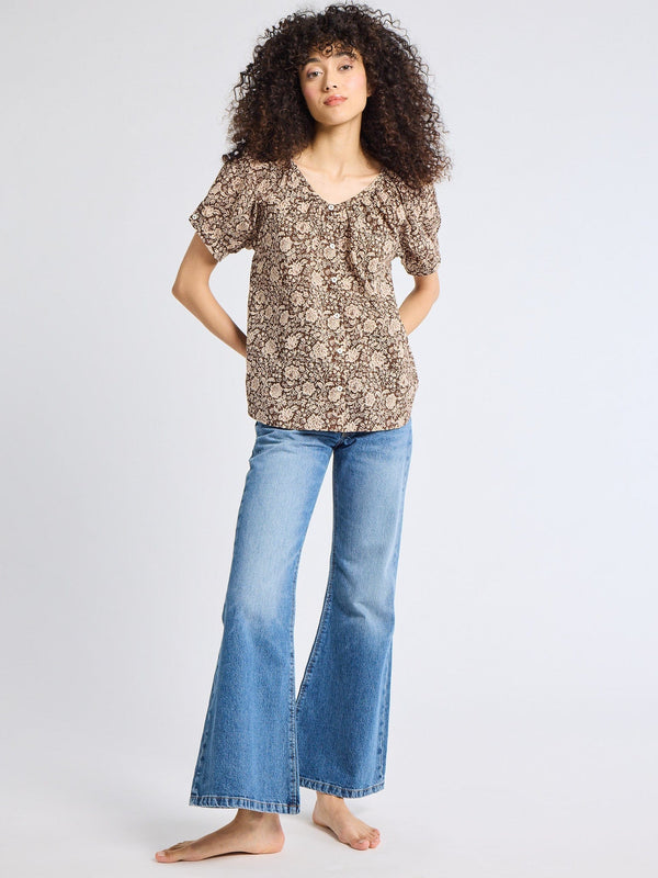 Naomi Top in Cocoa Floral — view 5