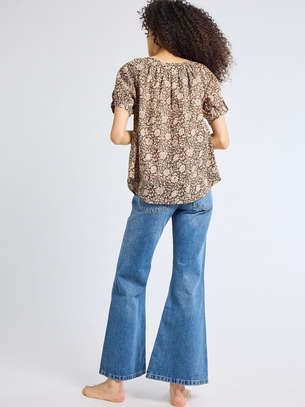 Naomi Top in Cocoa Floral — view 4