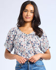MILLE Clothing Naomi Top in Navy Floral