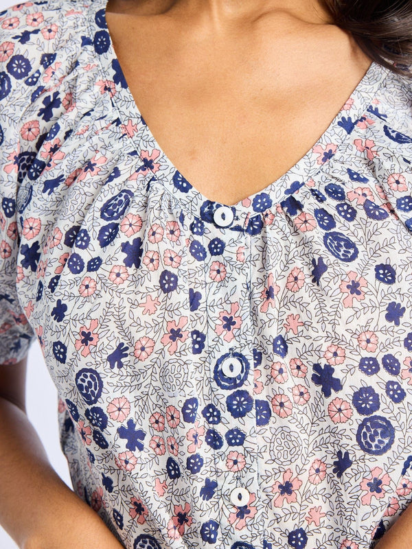Naomi Top in Navy Floral — view 2