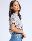 MILLE Clothing Naomi Top in Navy Floral