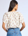 MILLE Clothing Naomi Top in Rose Block Print