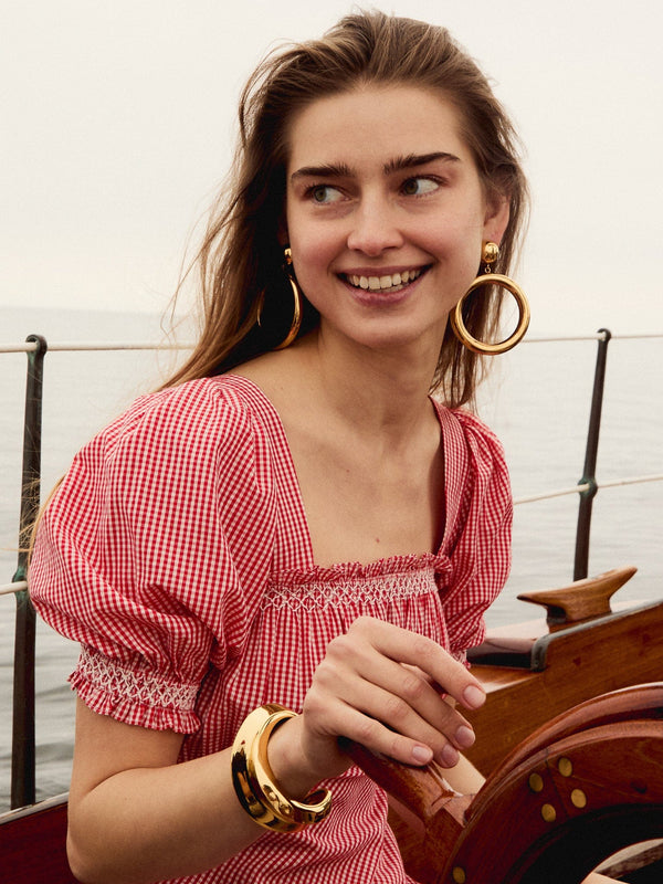 Nicolette Dress in Red Gingham — view 2