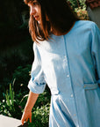 MILLE Clothing Noa Dress in Blue Oxford