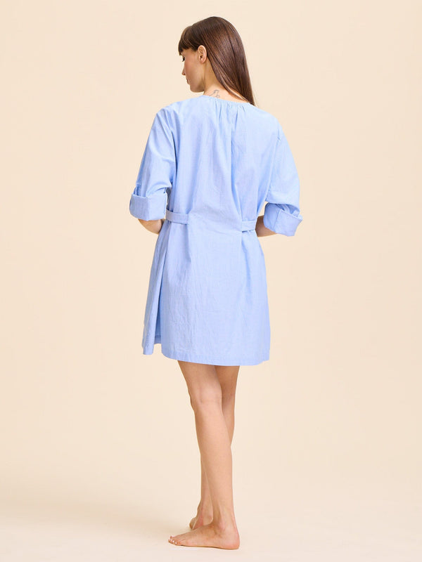 Noa Dress in Blue Oxford — view 7