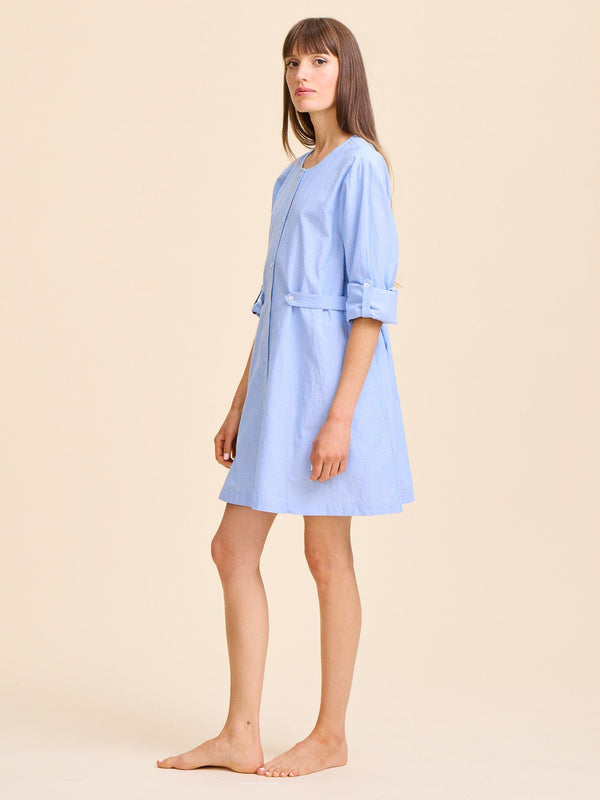 Noa Dress in Blue Oxford — view 6