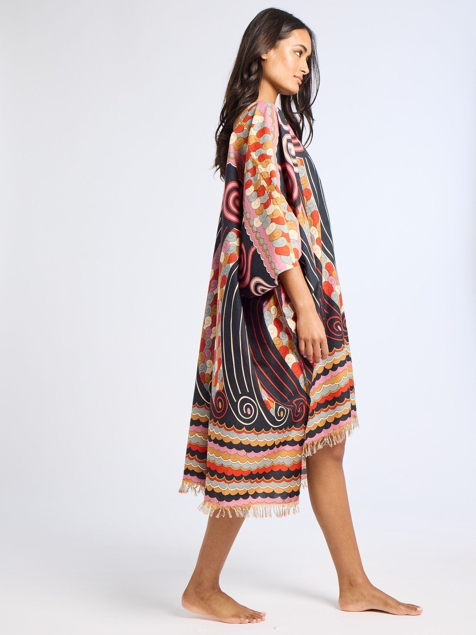 MILLE Clothing One Size Georgia Caftan in Maar Print