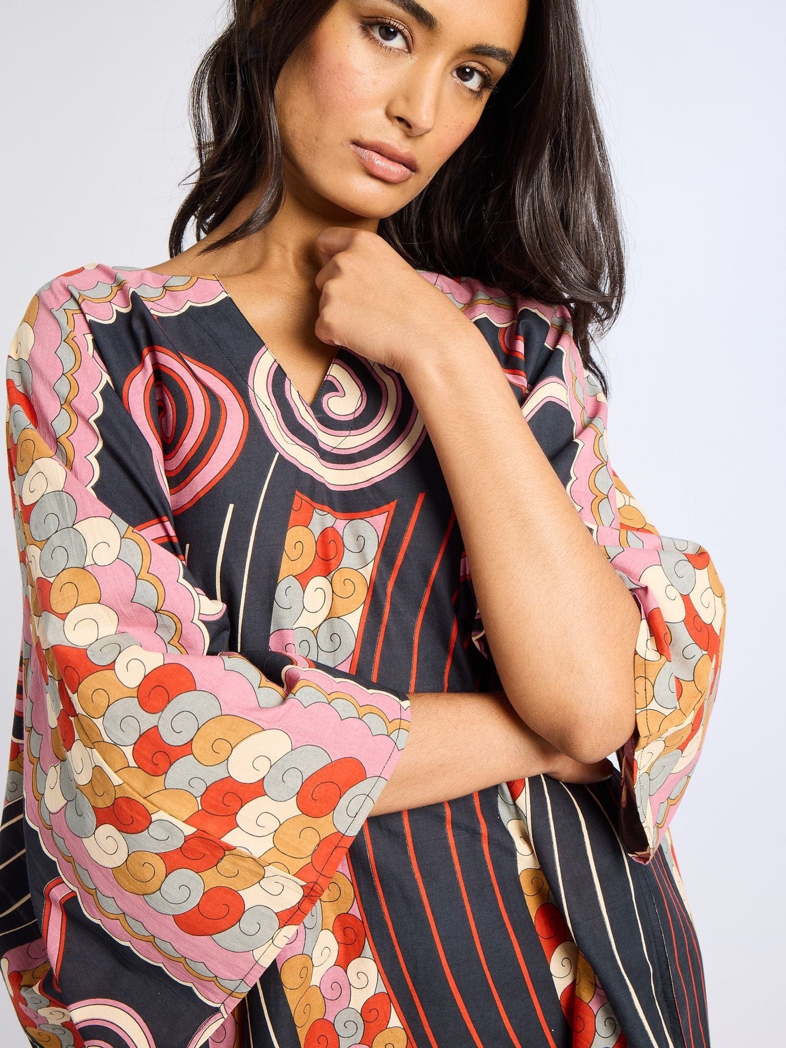 MILLE Clothing One Size Georgia Caftan in Maar Print