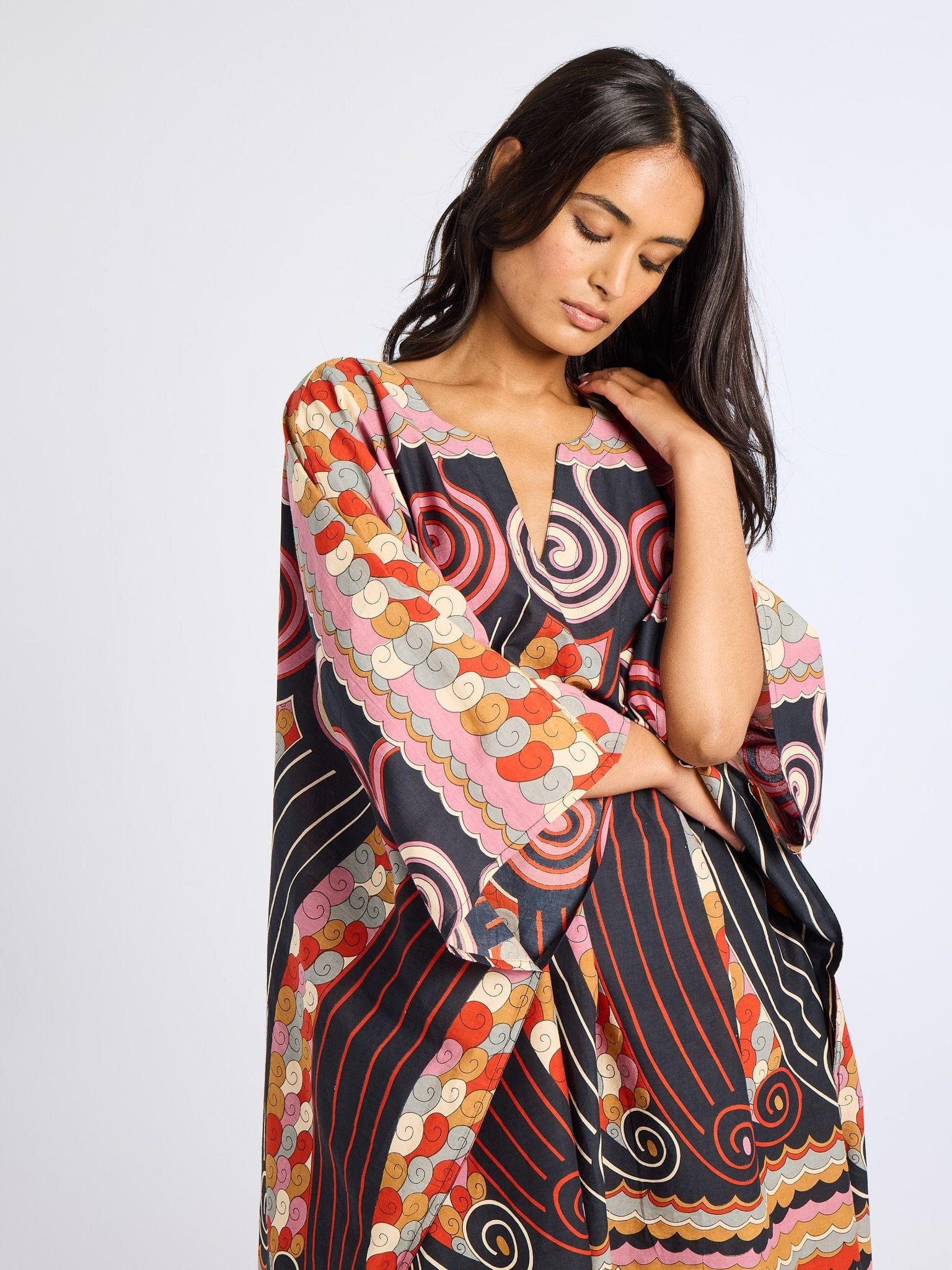 MILLE Clothing One Size Georgia Caftan in Maar Print