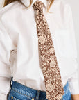 MILLE Clothing One Size Zoe Cotton Necktie in Cocoa Floral