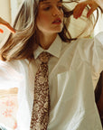 MILLE Clothing One Size Zoe Cotton Necktie in Cocoa Floral