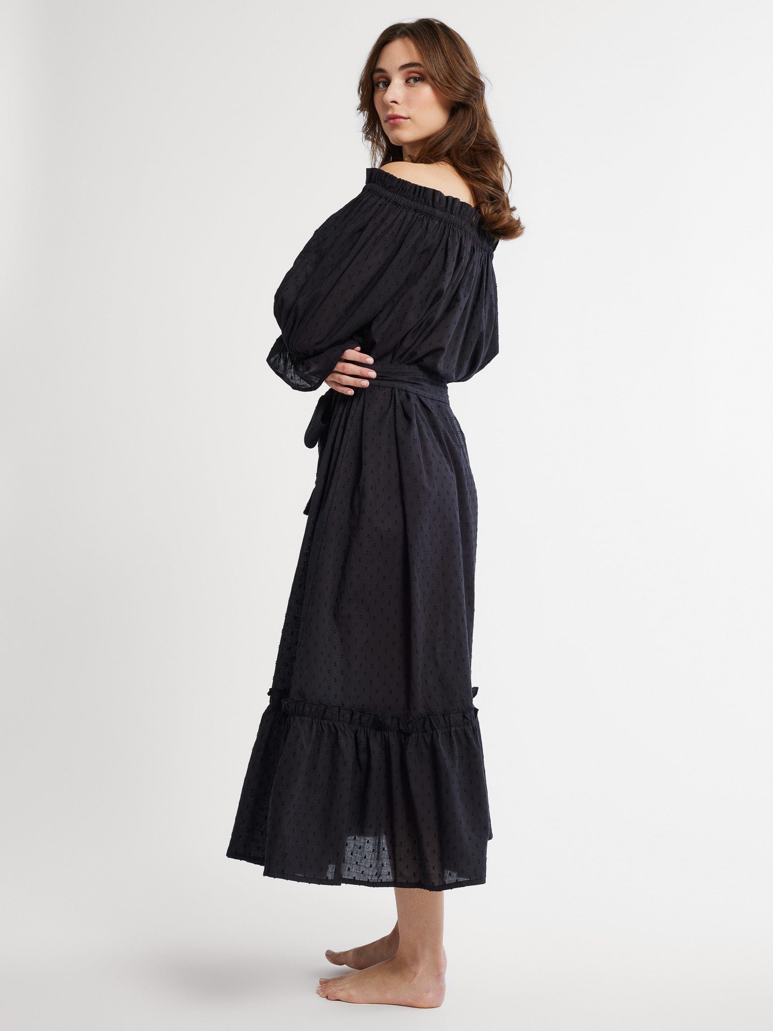 Paloma Dress in Black Swiss Dot – MILLE