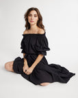 MILLE Clothing Paloma Dress in Black Swiss Dot
