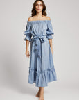 MILLE Clothing Paloma Dress in Chambray Polka Dot