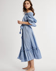 MILLE Clothing Paloma Dress in Chambray Polka Dot