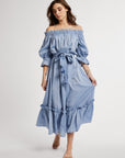 MILLE Clothing Paloma Dress in Chambray Polka Dot