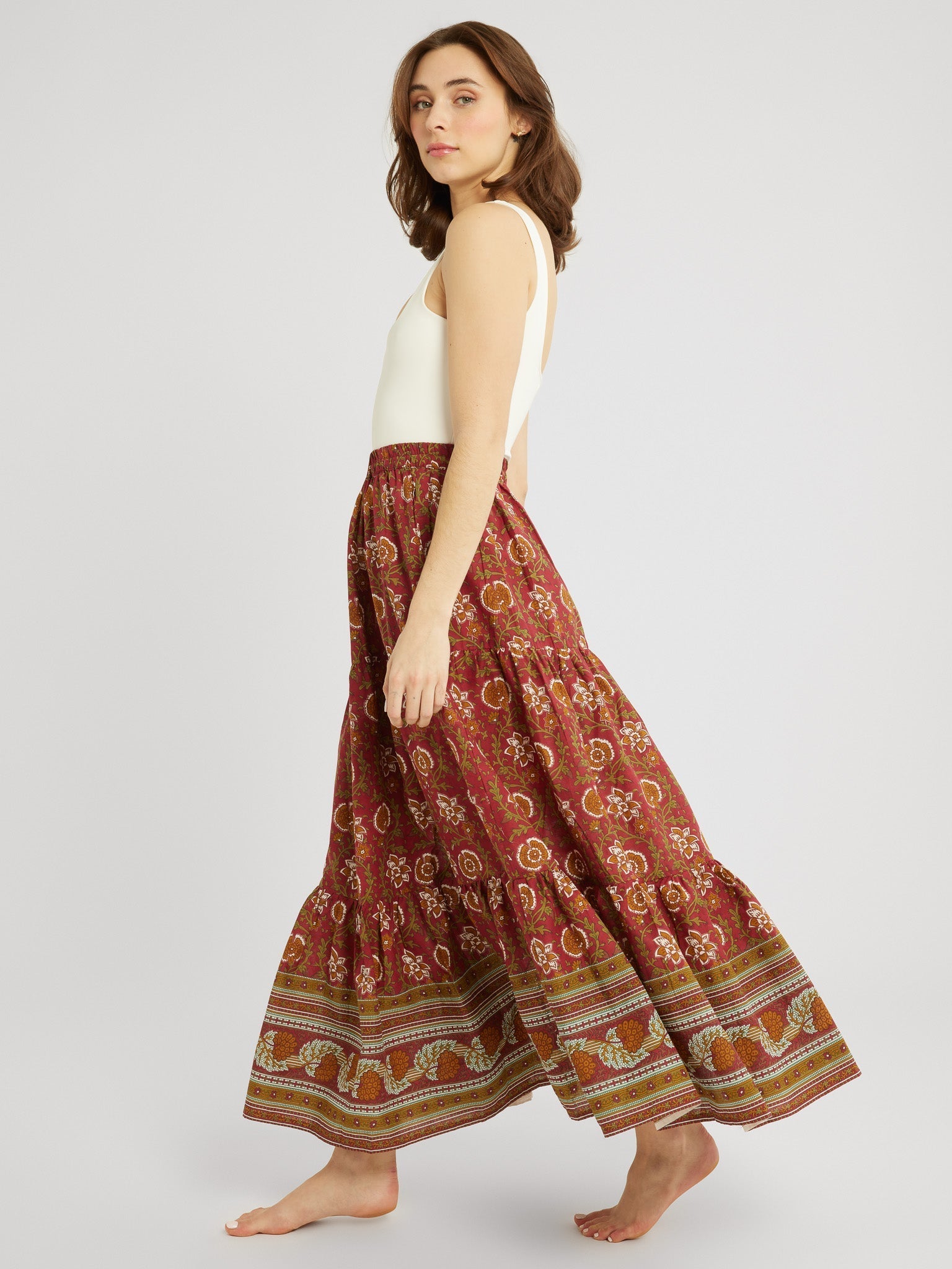 MILLE Clothing Paola Skirt in Cinnabar