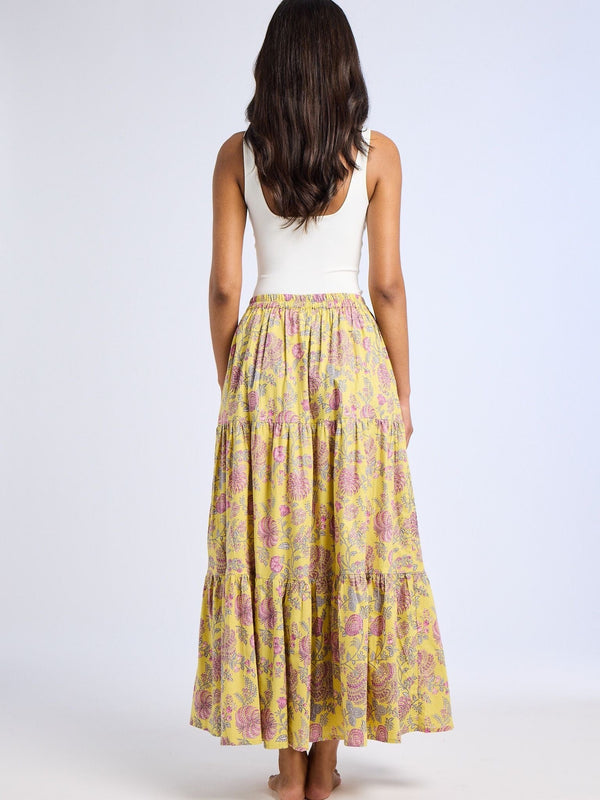 Paola Skirt in Citron Floral — view 7