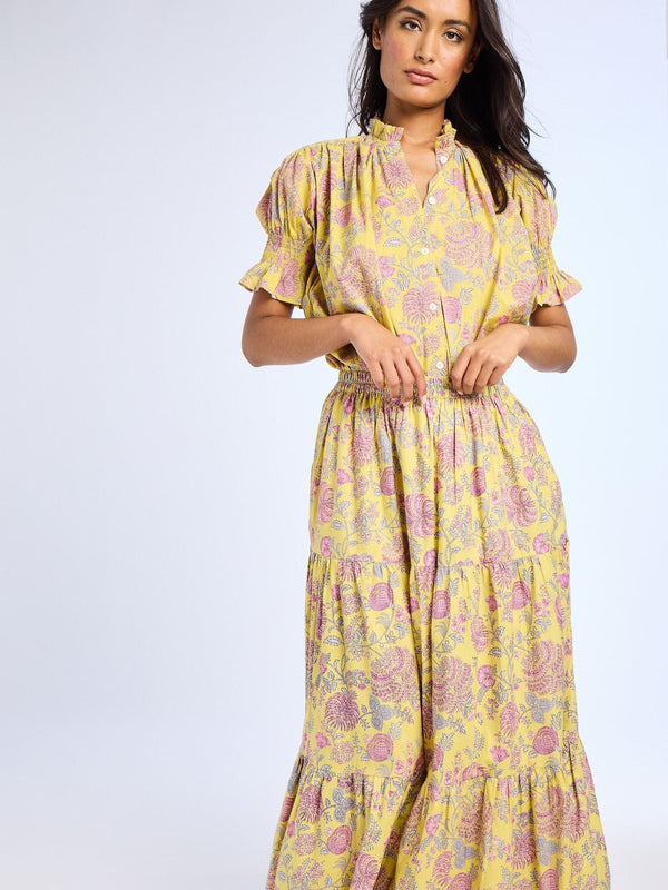 Paola Skirt in Citron Floral — view 5