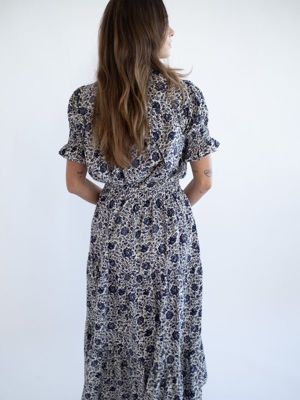 Paola Skirt in Indigo Floral — view 5