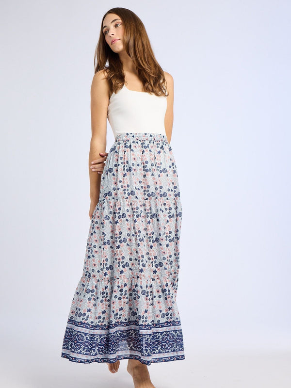 Paola Skirt in Navy Floral — view 6