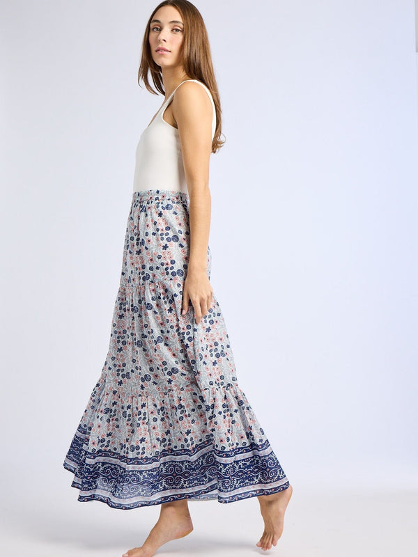 Paola Skirt in Navy Floral — view 4