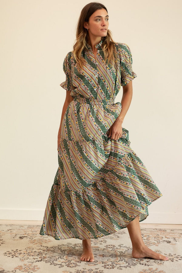 Paola Skirt in Rose Stripe — view 5