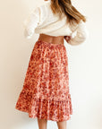 MILLE Clothing Parker Skirt in Peach Montmartre