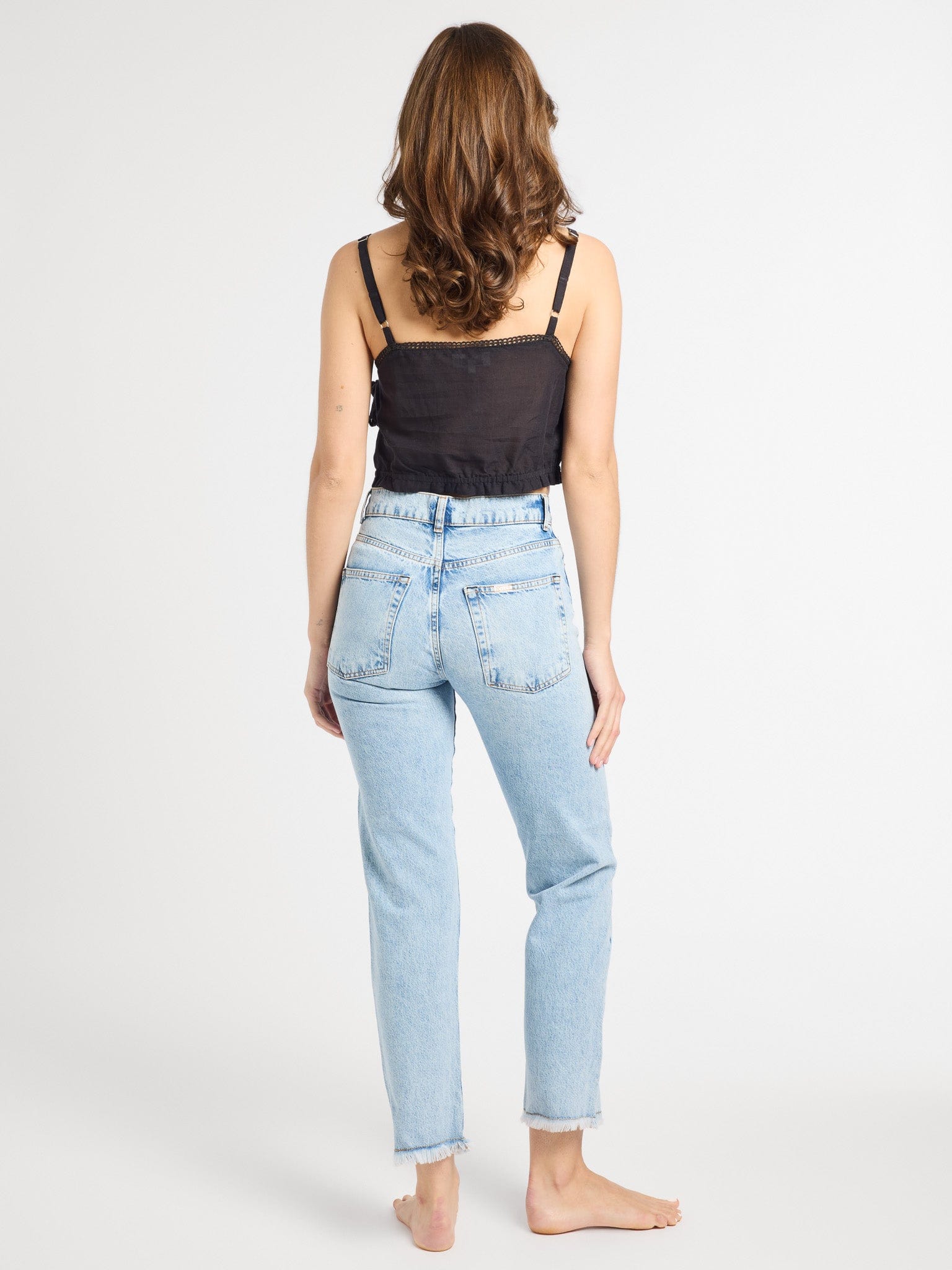 MILLE Clothing Patti Top in Black Petal Embroidery