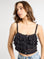 MILLE Clothing Patti Top in Black Petal Embroidery